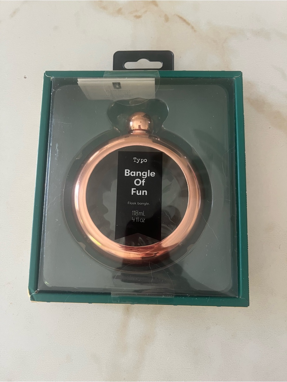 Brand New: Typo "Bangle of Fun" Rose Gold Bangle Flask